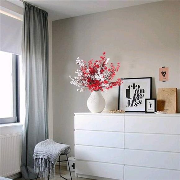 6PCS Artificial Flowers Baby Breath White Fake Gypsophila Bouquets Real Touch - Picture 3 of 6